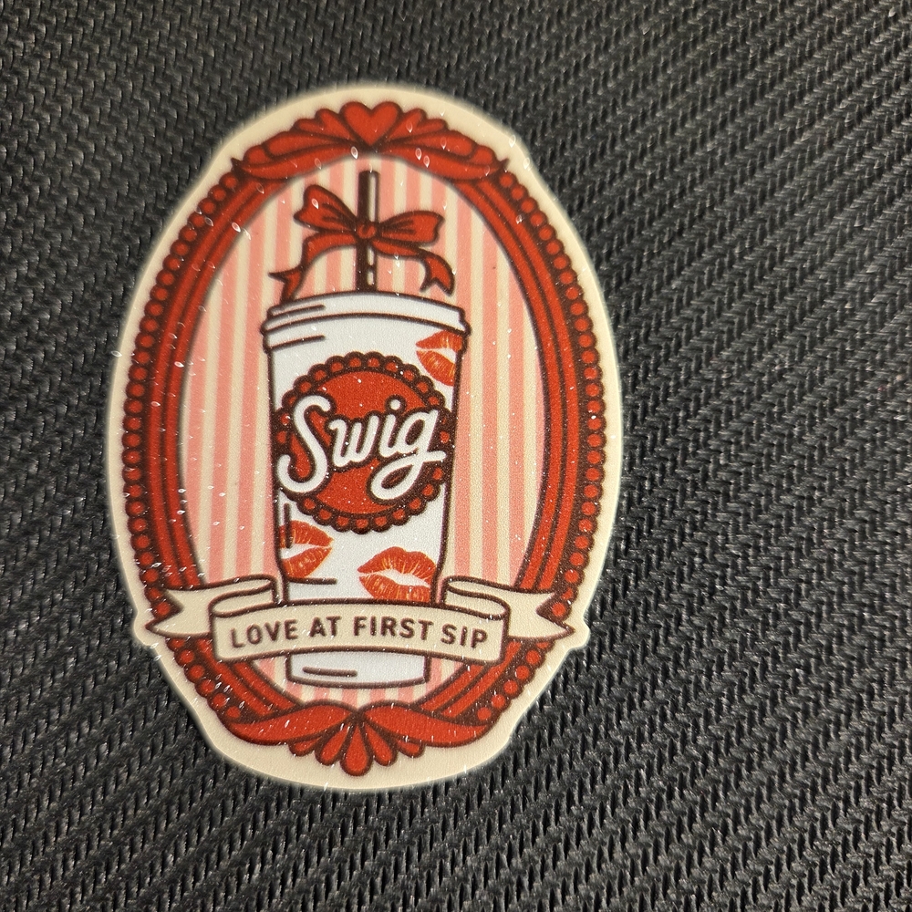 Swig 'Love At First Sip' Red & White Sticker